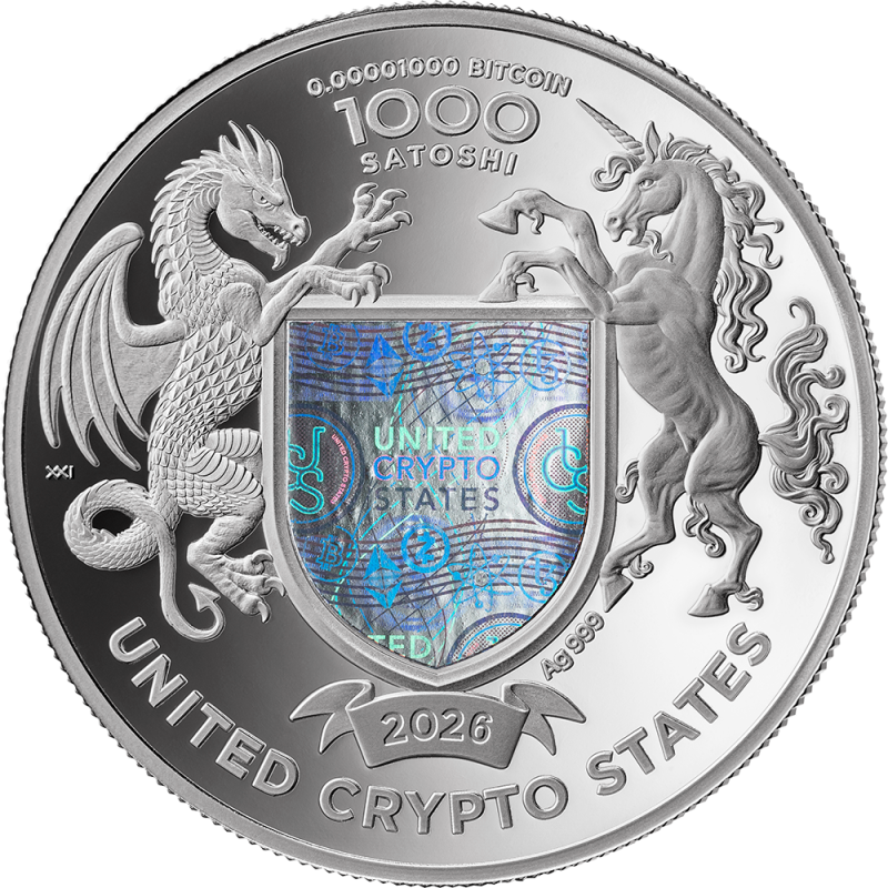 United Crypto States Silver Coin: Liberty 2026, 1/2 ounce - obverse