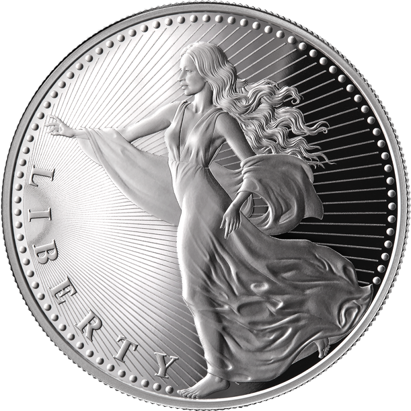 Silbermünze „United Crypto States“: Liberty 2026, 1/2 Unze – Rückseite Silbermünze „United Crypto States“: Liberty 2026, 1/2 Unze – Rückseite