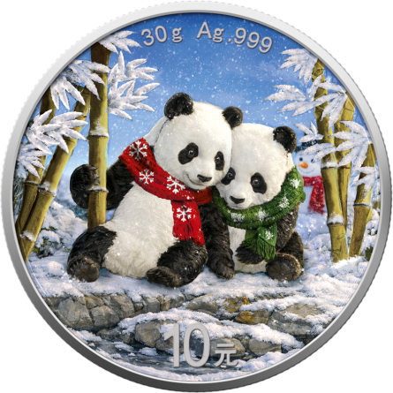 Srebrna Moneta Chińska Panda Four Seasons: Winter 2026, 30 gram - rewers