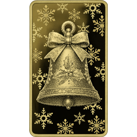 Goldbarren von Germania Mint: Christmas Bell Proof, 1/100 Unze – Vorderseite Goldbarren von Germania Mint: Christmas Bell Proof, 1/100 Unze – Vorderseite