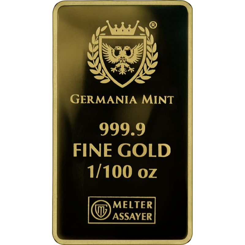 Złota Sztabka Germania Gingerbread Man Proof, 1/100 uncji - bar back