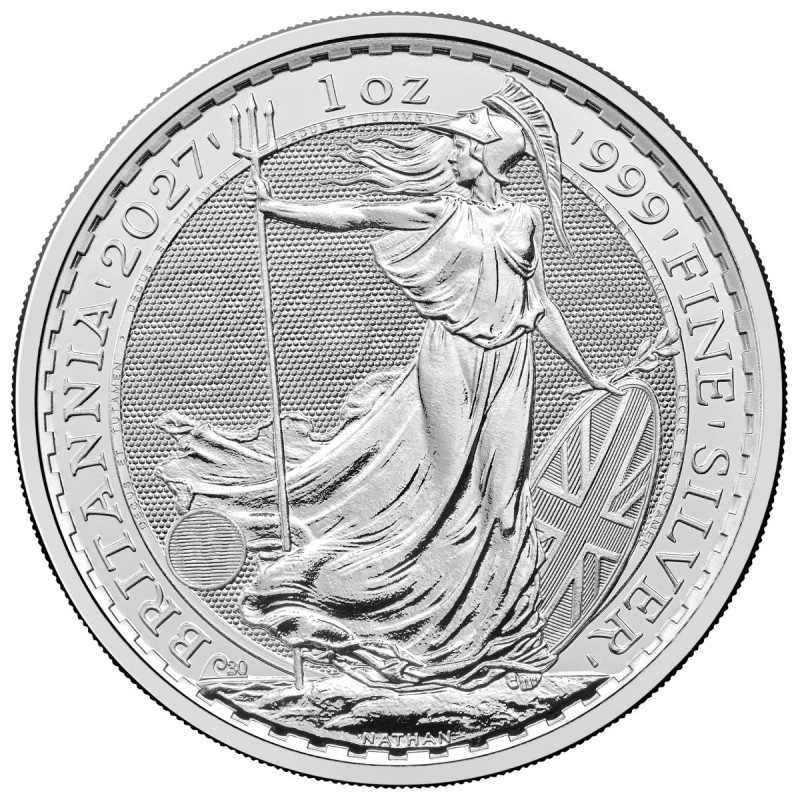 2027 Britannia Silver Coin, 1 ounce - reverse side