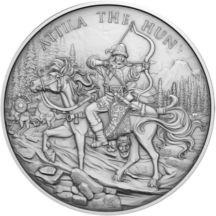 Srebrny Medal Legendary Warriors: Attila the Hun, 1 uncja - rewers
