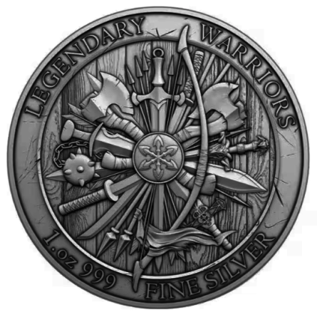 Legendary Warriors: Attila the Hun Antiqued Silver Medal, 1 ounce - obverse