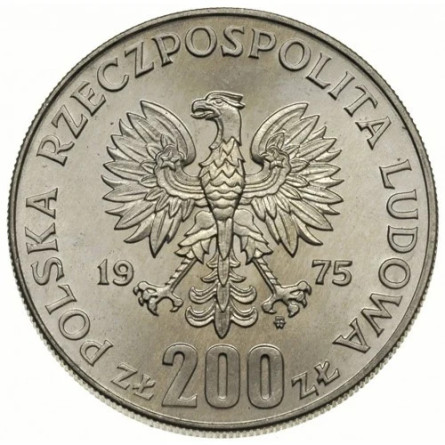 Silbermünze zu 200 Złoty: 30. Jahrestag des Sieges über den Faschismus 1975, 14,5 Gramm – Rückseite