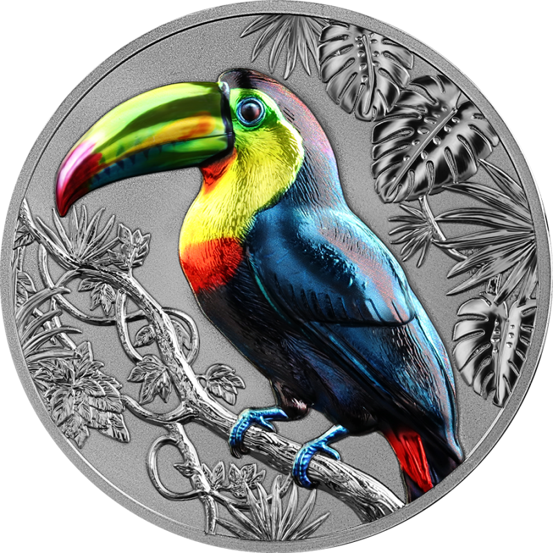 Srebrna Moneta Representatives of the Species: Rainbow Toucan 2026, 2 uncje - rewers Srebrna Moneta Representatives of the Species: Rainbow Toucan 2026, 2 uncje - rewers