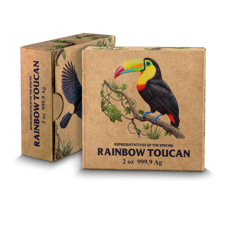 Srebrna Moneta Representatives of the Species: Rainbow Toucan 2026, 2 uncje - box Srebrna Moneta Representatives of the Species: Rainbow Toucan 2026, 2 uncje - box