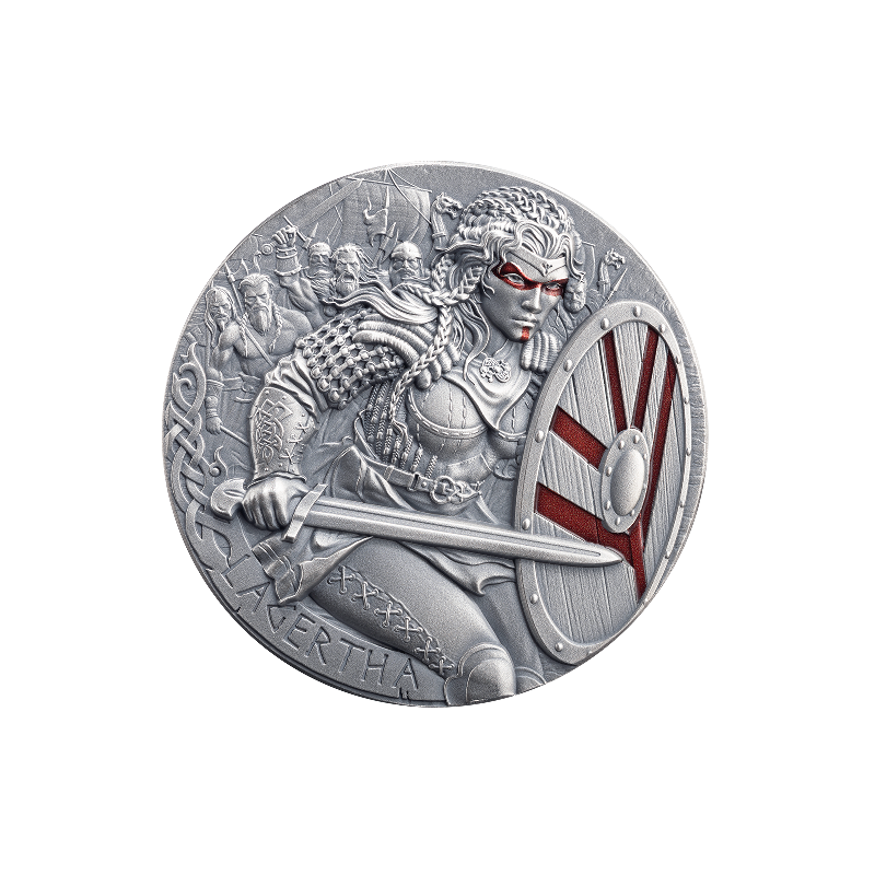 "The Way to Valhalla: Lagertha 2026" Silver Coin, 2 ounces—reverse side