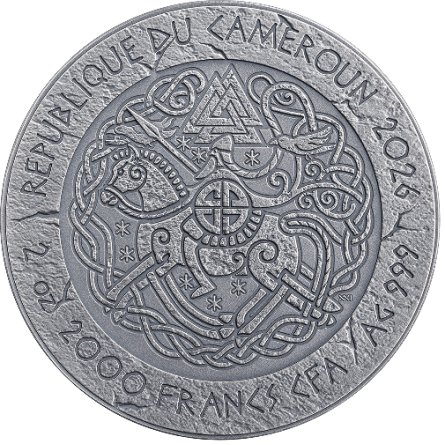 "The Way to Valhalla: Lagertha 2026" Silver Coin, 2 ounces—reverse side