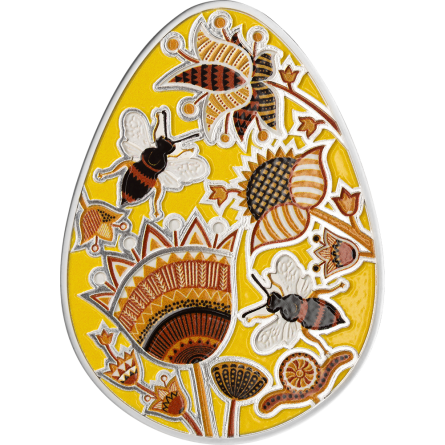 Срібна монета «Українська писанка: Харунок 2026», 1 унція — реверс