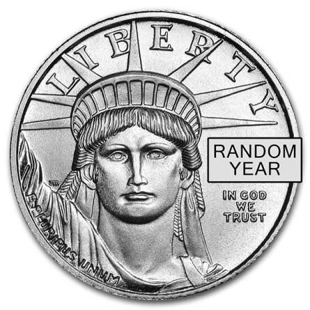Platinmünze „American Eagle“, zufälliges Prägejahr, 1/10 Unze