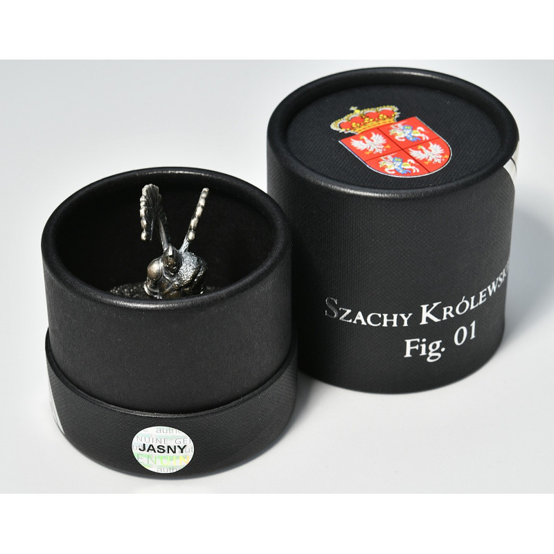 Srebrne Szachy Figurka Husarz 1, 1 uncja - box 4