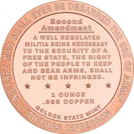 Copper Round Zweiter Änderungsantrag, 1 uncja