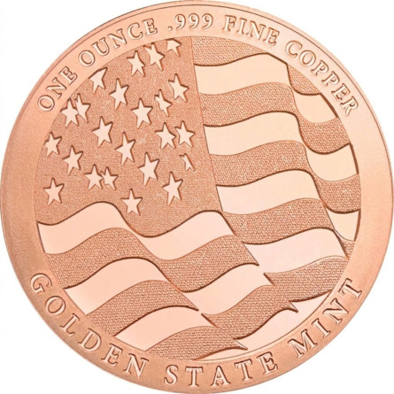 Miedziany Medal GSM Eagle Head, 1 uncja - front