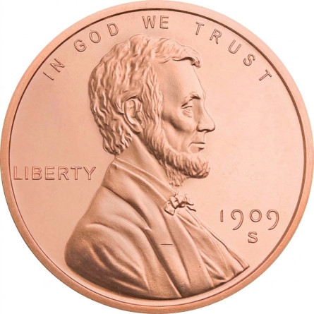 Miedziany Medal Wheat Cent, 1 uncja - front Miedziany Medal Wheat Cent, 1 uncja - front