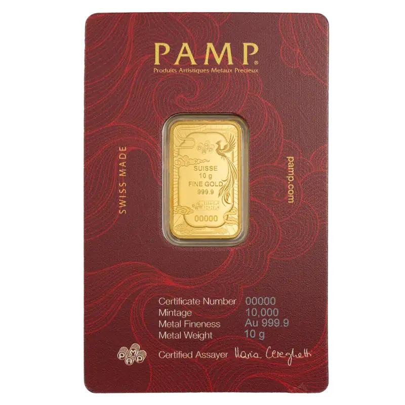 Золотий зливок «Фенікс» PAMP, 10 г Золотий зливок «Фенікс» PAMP, 10 г