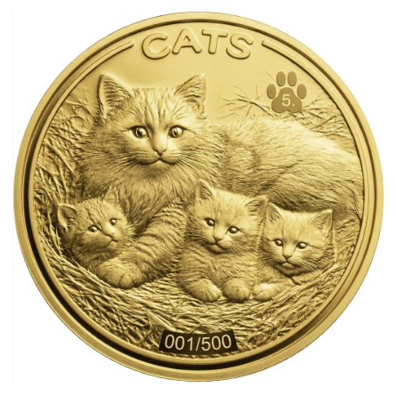 Fiji Gold Coin, Cats 2026, 1/10 ounce - rewers