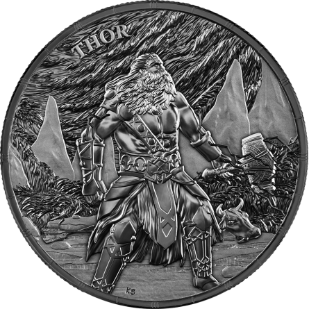 Replica of the Ragnarök: Heimdall 2025 Silver Coin, 1 ounce (Black BU) - obverse