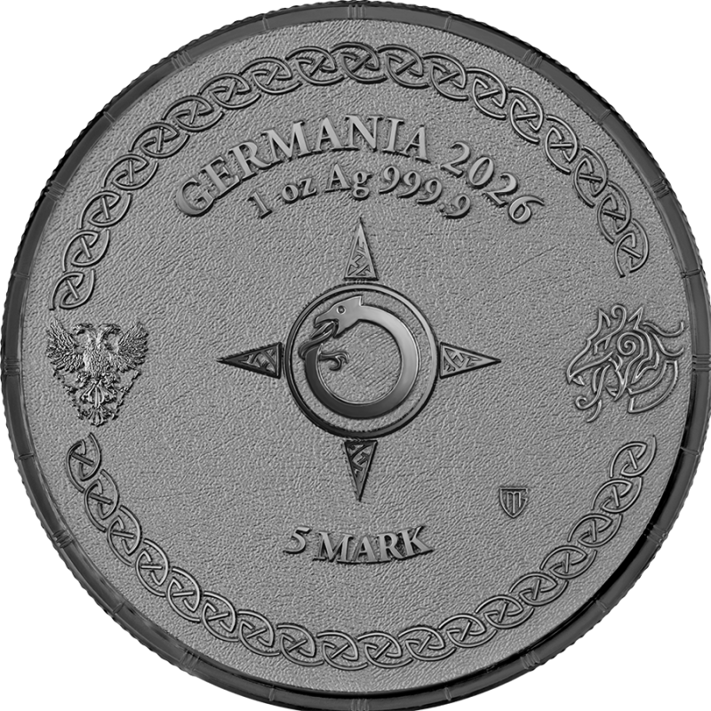 Srebrna Moneta Ragnarök: Jörmungandr 2026, 1 uncja (Black BU) - rewers Srebrna Moneta Ragnarök: Jörmungandr 2026, 1 uncja (Black BU) - rewers