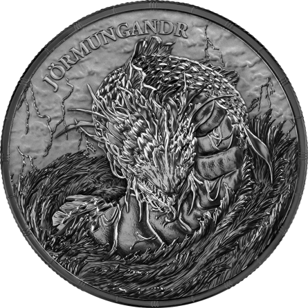 Ragnarök: Jörmungandr 2026 Silver Coin, 1 ounce (Black BU) - obverse