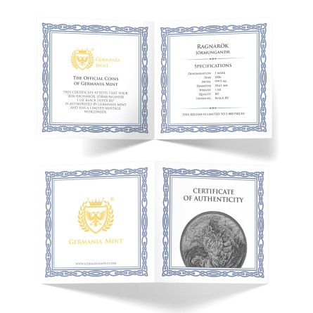 Silbermünze „Ragnarök: Jörmungandr 2026“, 1 Unze (Black BU) – zertifiziert Silbermünze „Ragnarök: Jörmungandr 2026“, 1 Unze (Black BU) – zertifiziert