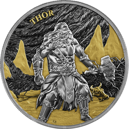 Srebrna Moneta Ragnarök: Thor & Jörmungandr 2026 Geminus, 2x 1 uncja - awers 2