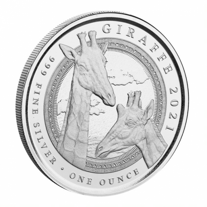 Giraffe 2021, 1 oz - reverse/edge Giraffe 2021, 1 oz - reverse/edge