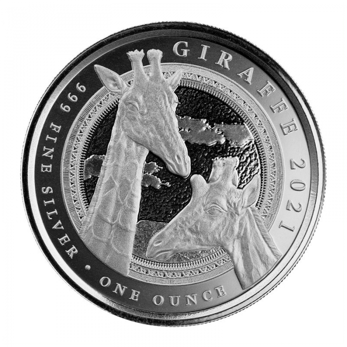 Giraffe 2021, 1 ounce - reverse side Giraffe 2021, 1 ounce - reverse side