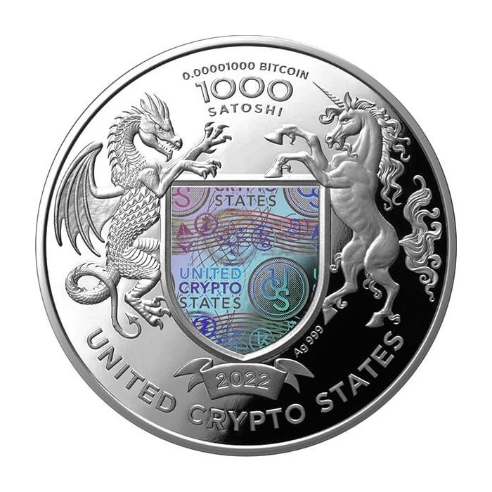1000 SATOSHI LIBERTY, UNITED CRYPTO STATES awers 1000 SATOSHI LIBERTY, UNITED CRYPTO STATES awers