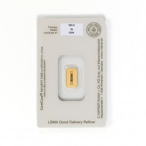 C.Hafner gold investment bar - 1g back