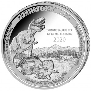 Srebrna Moneta Tyrannosaurus Rex Congo T-Rex 2020, 1 oz