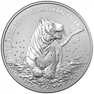 Australien Zoo Silbermünze: Sumatra-Tiger 2020, 1 Unze - Rückseite
