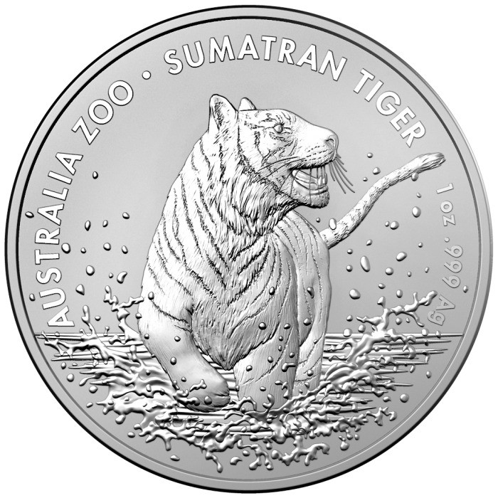 Australia Zoo Silver Coin: 2020 Sumatran Tiger, 1 oz - reverse