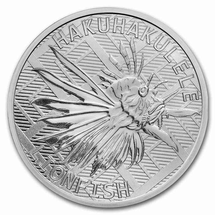 Srebrna Moneta Tokelau Lionfish 2022, 1 uncja rewers