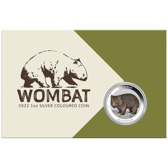 2022 Australian Wombat Silver Coin, 1 oz (color)