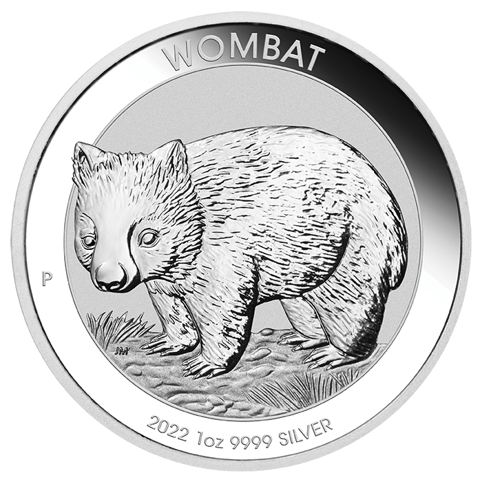 Australischer Wombat 2022 Silbermünze, 1 Unze - rev Australischer Wombat 2022 Silbermünze, 1 Unze - rev