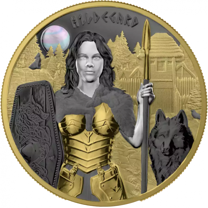 Silberne Walkürenmünze: Hildegard 2022, 1 oz. rückseitig Silberne Walkürenmünze: Hildegard 2022, 1 oz. rückseitig