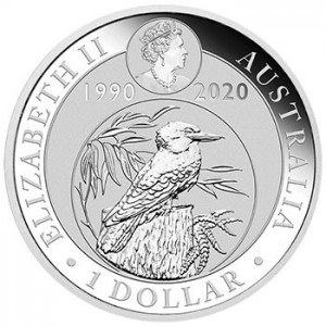 2020 Australischer Kookaburra Silbermünze, 1 Unze - Rückseite
