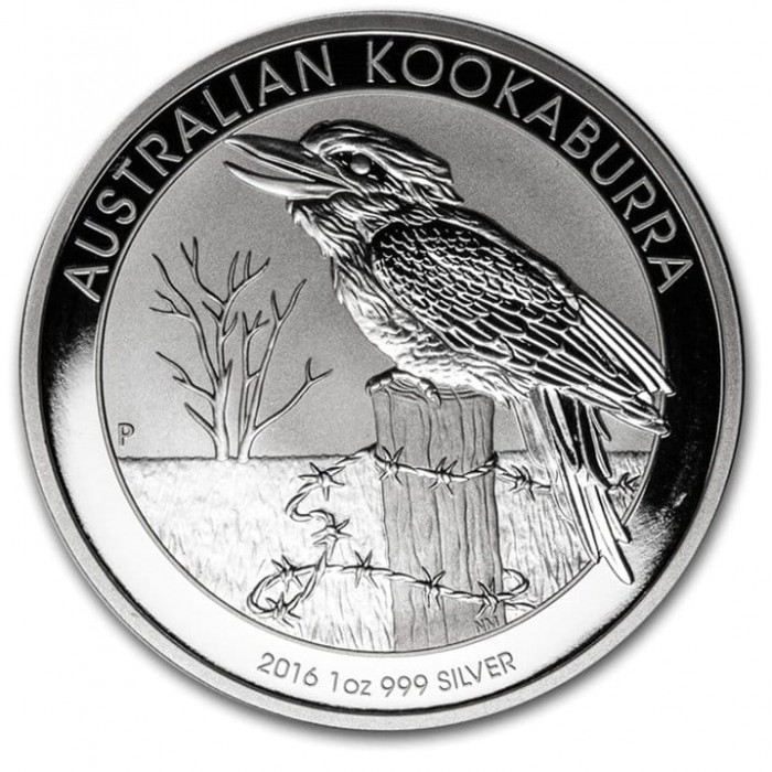 2016 Australischer Kookaburra Silbermünze, 1 Unze. 2016 Australischer Kookaburra Silbermünze, 1 Unze.