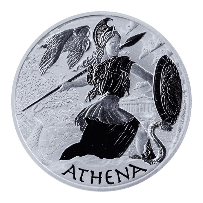 Srebrna Moneta Götter des Olymps: Athena 2022, 1 uncja - rewers
