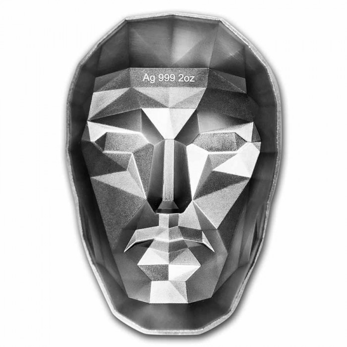 Silber Persona Mask 2 oz numismatische Münze. - Vorderseite Silber Persona Mask 2 oz numismatische Münze. - Vorderseite