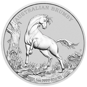 Australischer Brumby 2022 Silbermünze, 1 Unze - Rückseite