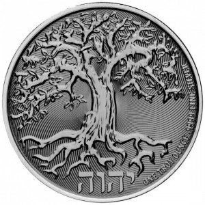 Niue Tree of Life 2022 Antiq Silver Coin, 1 oz - reverse side