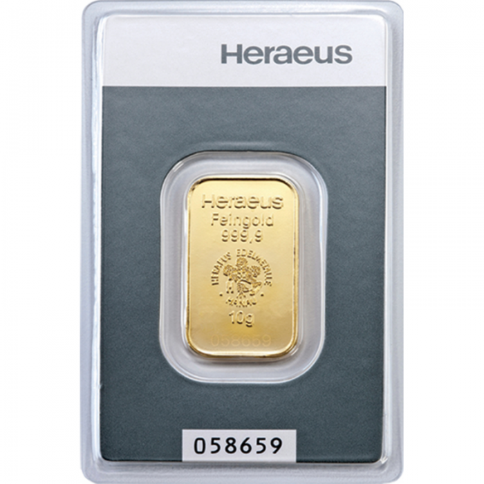 Heraeus / Argor-Heraeus Gold Investment Bar, 10g - H Heraeus / Argor-Heraeus Gold Investment Bar, 10g - H