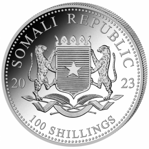 Somali Elephant 2023 Silver Coin, 1 oz - reverse side
