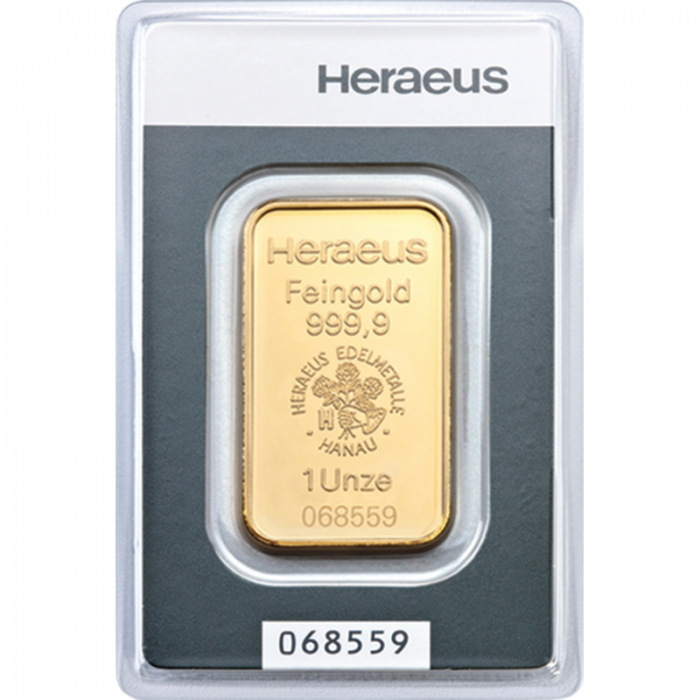 Heraeus 1oz Gold Investment Bar Heraeus 1oz Gold Investment Bar