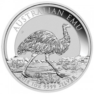Australischer Emu 2018 Silbermünze, 1 Unze - Rückseite