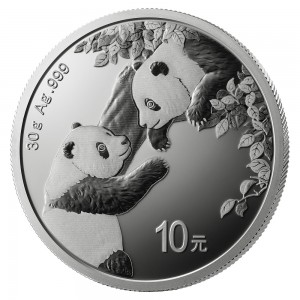 China Panda 2023 Silbermünze, 30 Gramm - Rückseite