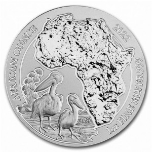 Silbermünze African Ounce: Pelikan 2022, 1 Unze Rückseite