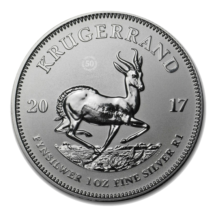 Srebrna Moneta Krugerrand RPA 2017, 50 rocznica, 1 uncja - rewers Srebrna Moneta Krugerrand RPA 2017, 50 rocznica, 1 uncja - rewers